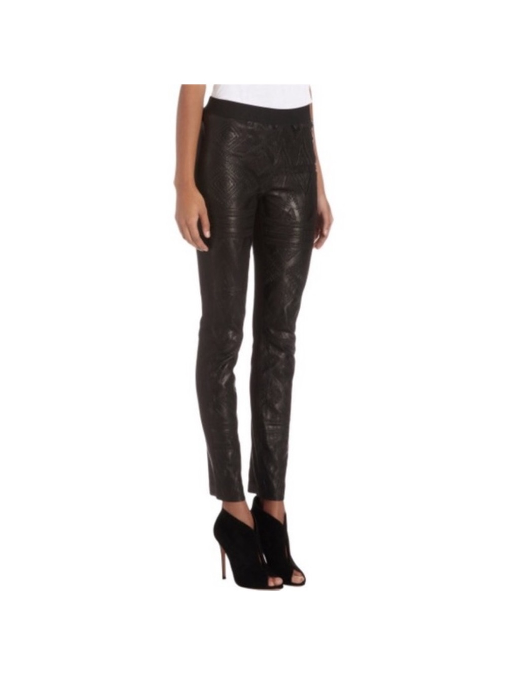 Twelfth Street by Cynthia Vincent Embossed Leather Leggings - Picture 4 of 11